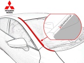 Дефлектор лобового стекла   Mitsubishi Outlander III 2015 - н. вр. с рейлингами