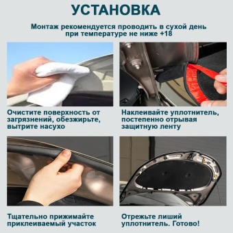 Уплотнитель капота, дверей, багажника 