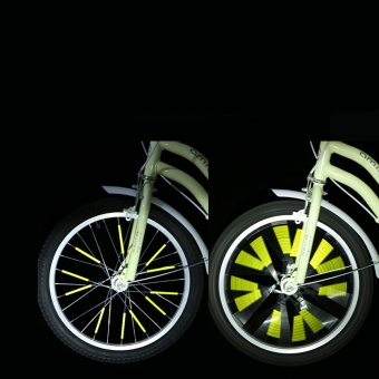 Светоотражатели на спицы велосипеда 12 шт. желтые