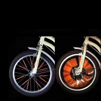 Светоотражатели на спицы велосипеда 12 шт. оранжевые