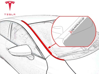 Дефлектор лобового стекла   Tesla Model S, I рестайлинг 2016 - н. вр. 