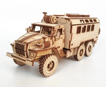 Сборная модель автомобиля «Урал-4320» КУНГ из дерева