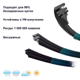 Резинки сменные AKITA каучуковые для бескаркасных щеток  500+450 мм