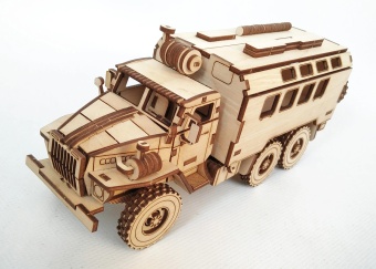 Сборная модель автомобиля «Урал-4320» КУНГ из дерева