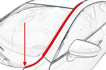 Дефлектор лобового стекла   Lada Xray 2015 - н. вр. 